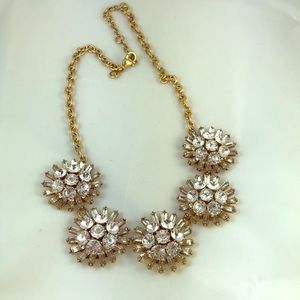 J Crew Rhinestone Flower Necklace